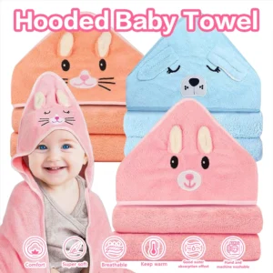 Soft baby towel with hood toddlers
