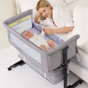 mom & baby at the bedside bassinet