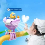 fan blowing a whispy cloud to the baby