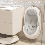 bath set being shown hung up for optimal storage
