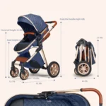 Luxury Baby Stroller 3 in 1 High Landscape Baby/Infant Carrier