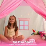 child standing in tent