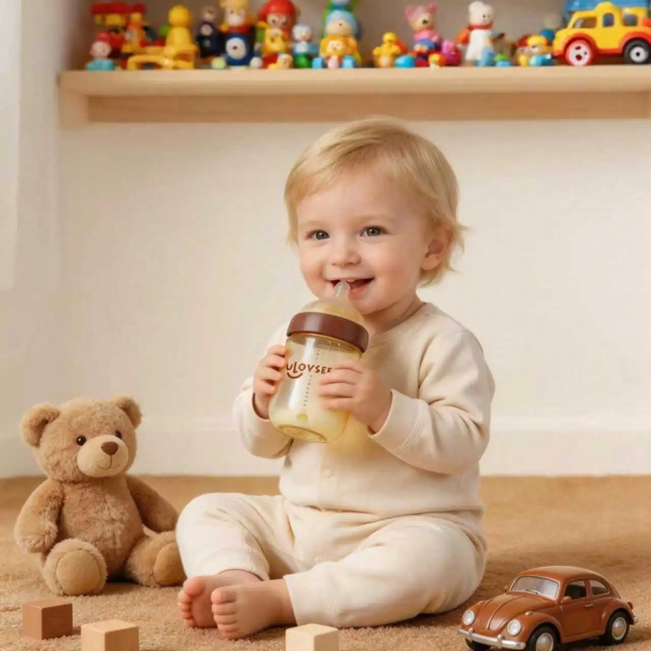 toddler with bottle